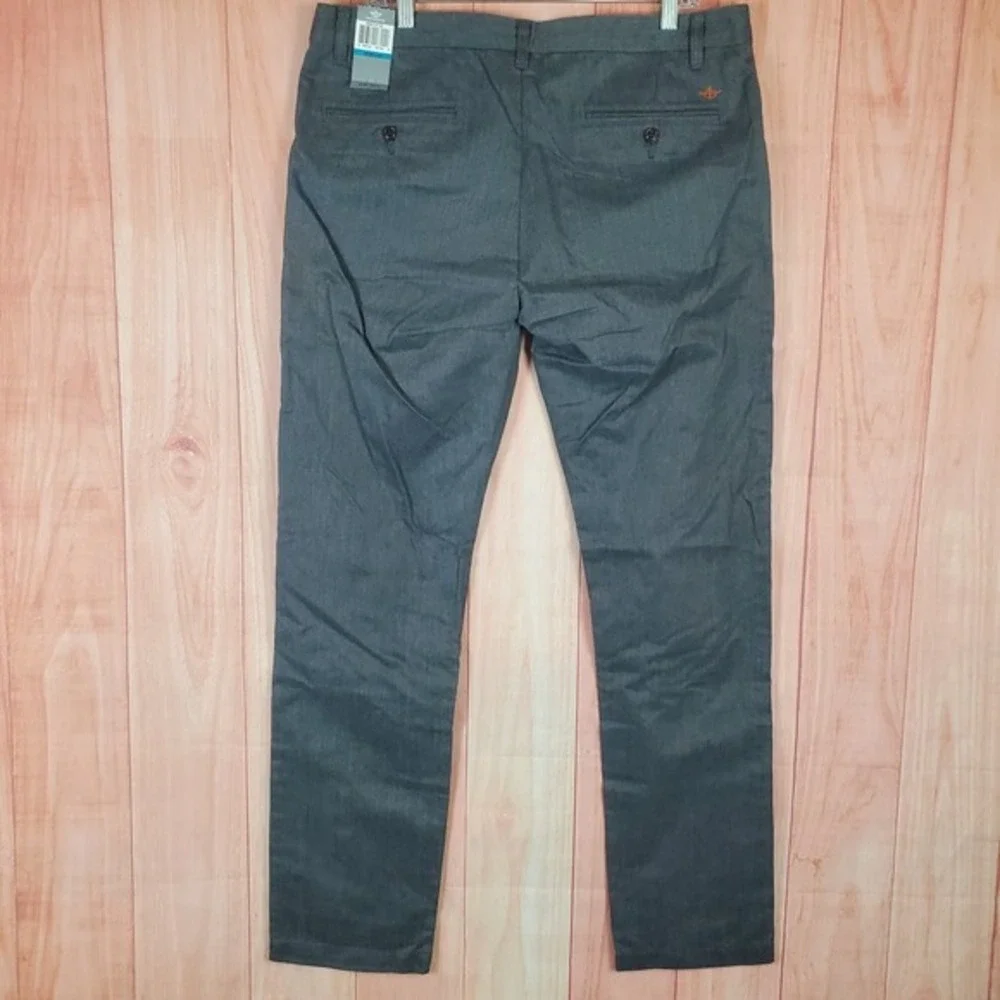 Dockers Modern Khaki Mens Tapered Pants 36X34 Gray Heather Cotton Slash Pockets‎
